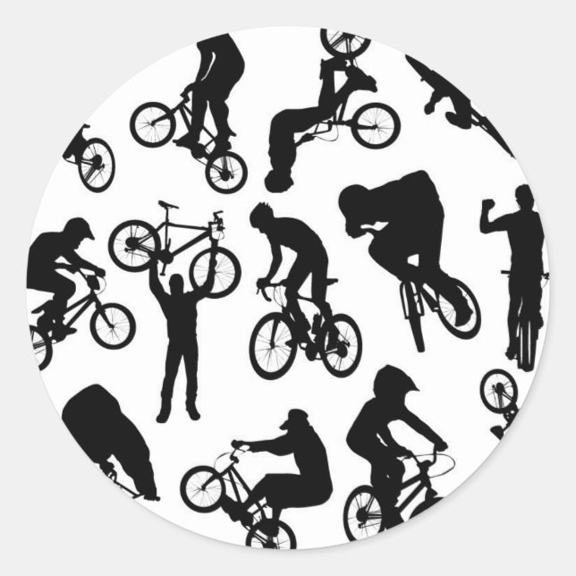 Cykelförare Runt Klistermärke (Framsida)