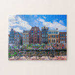 Cykelhus vid Amsterdams kanal Nederländerna Pussel<br><div class="desc">Den här fantastiska staden med pussel i pusslet har cyklar längs kanalen i Amsterdam med byggnad i bakgrunden. #amsterdam #netherlands #holland #canal #bicycle #cyklar #vattenfront #kanal #europe #europe #rese #rese #äventyr #jigszle #puzzle #jigsawpuzzle #gifts #roligt #stockingstuffers #spel</div>