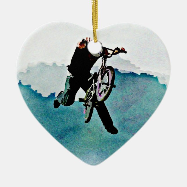 Cykeljippo för fristil BMX Julgransprydnad Keramik (Framsidan)