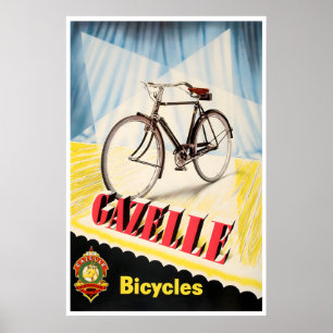 Cykelkonst Cykelplansch Gazelle Cyklar Prin Poster