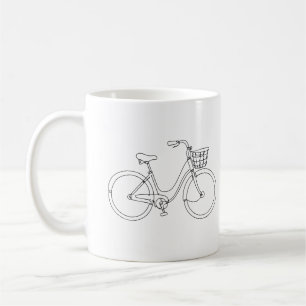 Cykelkoppen med linjekonst kaffemugg