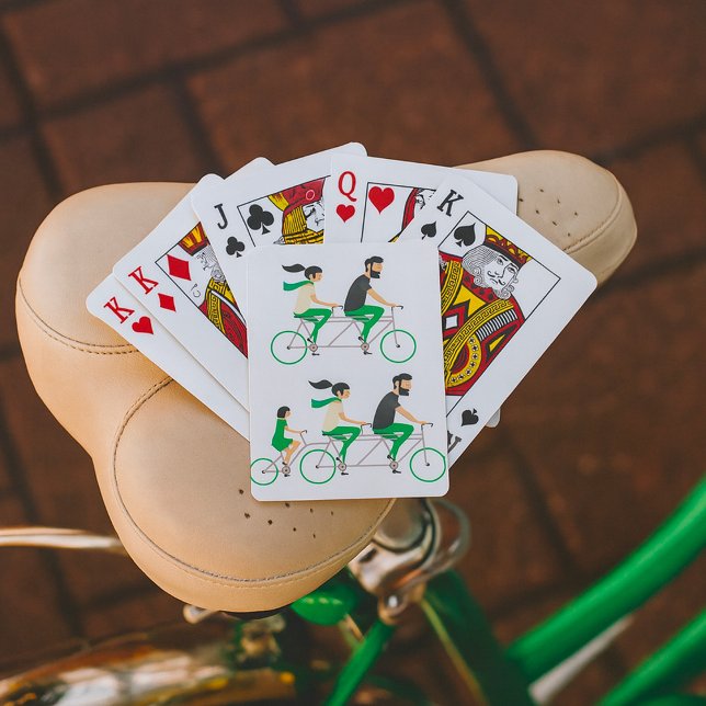 Cykelkörning med familjetandem casinokort (Skapare uppladdad)