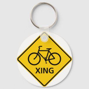 Cykelkorsningen huvudväg undertecknar nyckelring