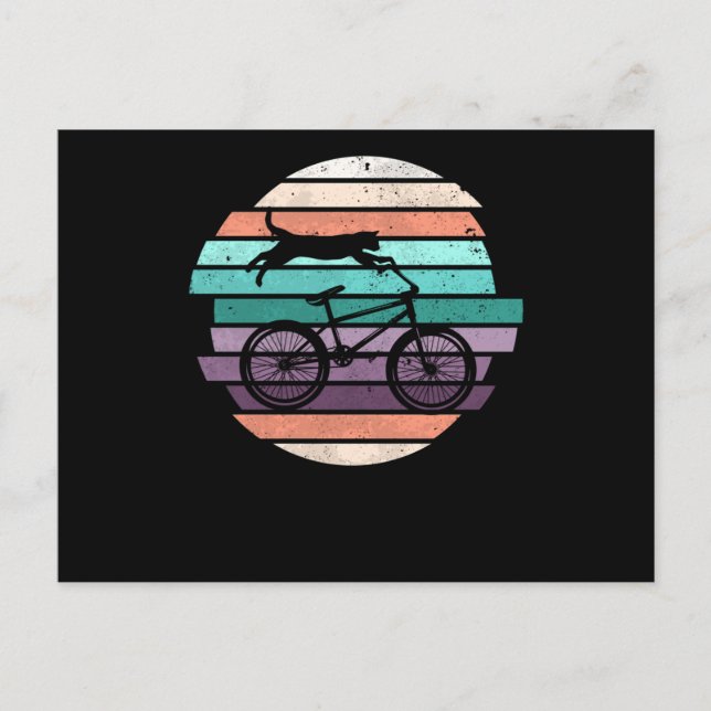 Cykelmotocross-cat-cykling katter, ryttare vykort (Framsida)