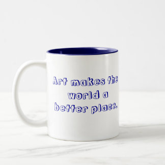 Cykelmuggen med "konst gör världen ett bättre Två-Tonad mugg