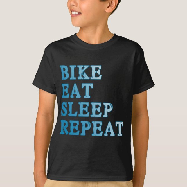 Cykeln äter, sovar, repetitionprodukter tee shirt (Framsida)