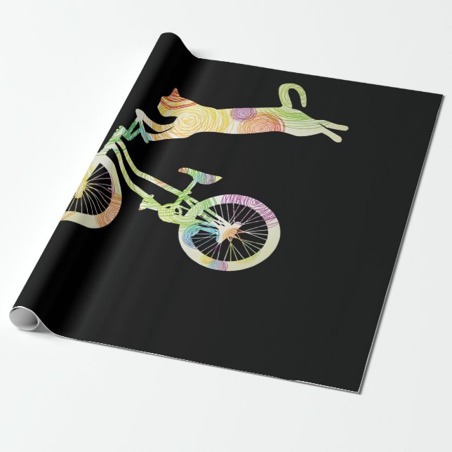 Cykeln Cat Bike Cycling - din gift-samling Presentpapper (Utrullad)