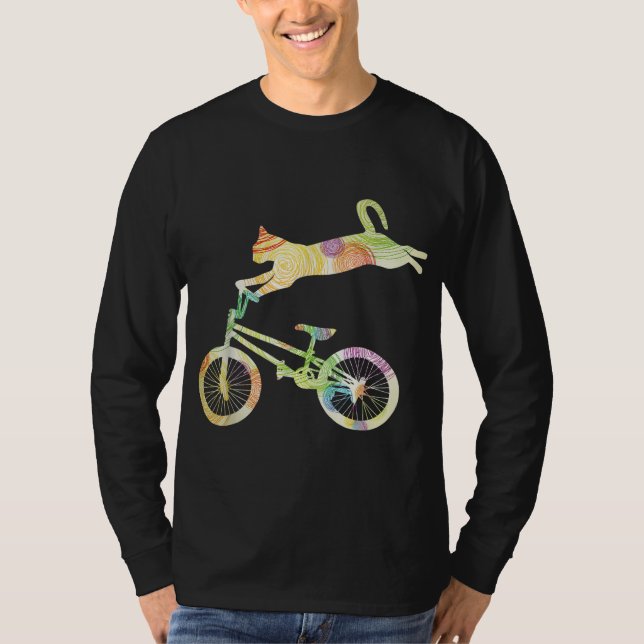 Cykeln Cat Bike Cycling - din gift-samling T Shirt (Framsida)