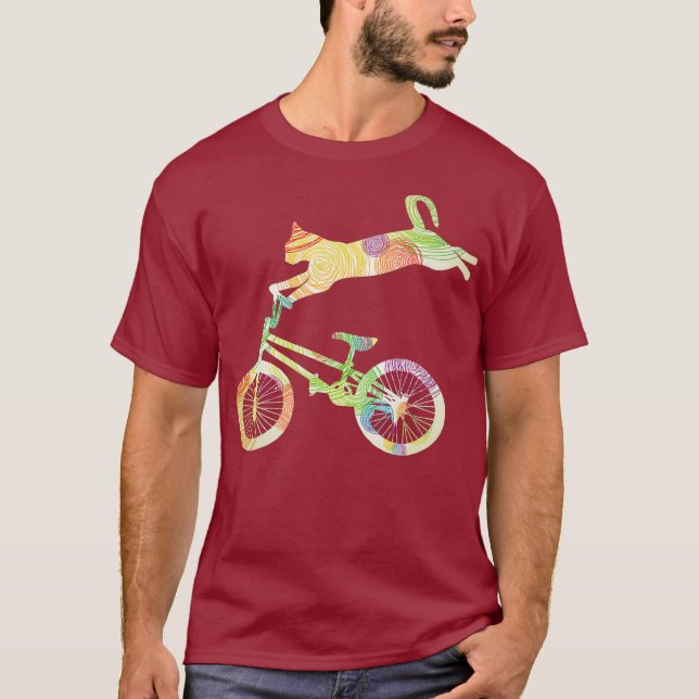 Cykeln Cat Bike Cycling - din gift-samling T Shirt (Framsida)