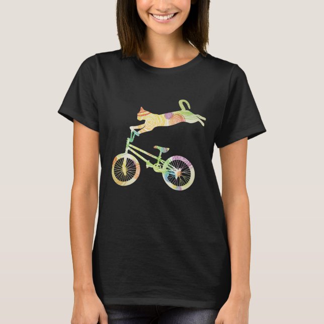 Cykeln Cat Bike Cycling - din gift-samling T Shirt (Framsida)