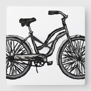 Cykeln fodrar teckningen tar tid på. Välj din Fyrkantig Klocka