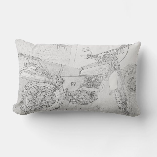 Cykeln för den Yamaha XT500 Scramblermotorcykeln Lumbarkudde (Framsida)