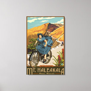 Cykeln för Mt. Haleakala rider Hawaii Canvastryck