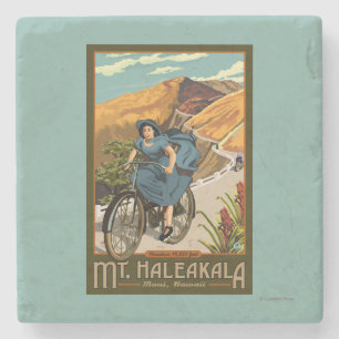 Cykeln för Mt. Haleakala rider Hawaii Stenunderlägg