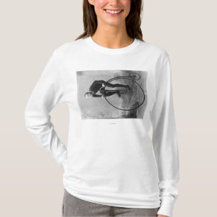 Cykeln med det stora framhjulet fotograferar tee