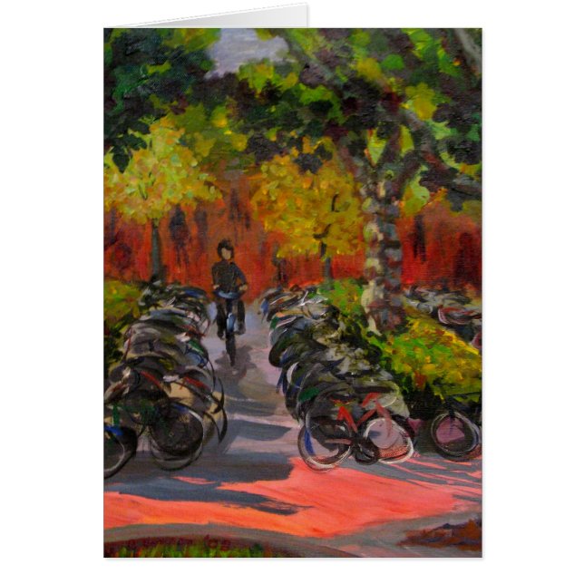 Cykeln parkerar hälsningskort (Framsidan)