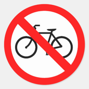 Cykeln trafikerar den förbjudna huvudvägen runt klistermärke