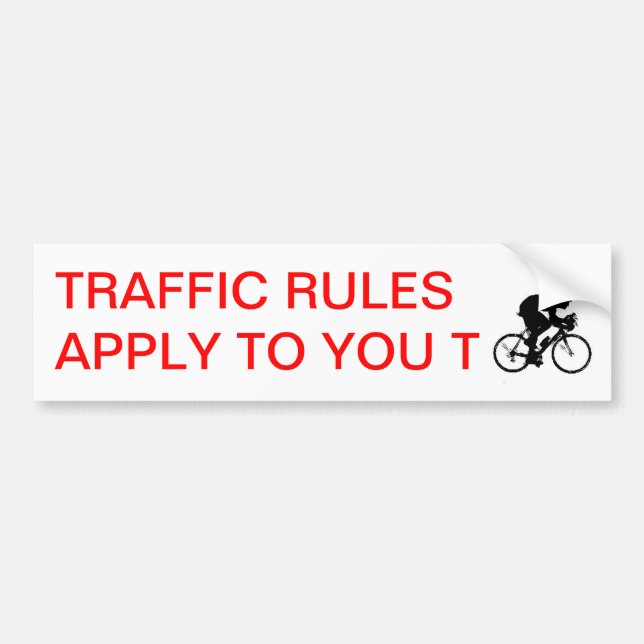 Cykeln trafikerar regler applicerar till dig T    Bildekal (Framsidan)