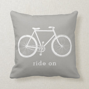 Cykelpresent, cykling, vit cykel, anpassad text kudde