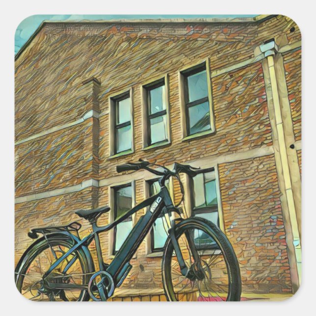 Cykelpresenter för henne fyrkantigt klistermärke (Framsida)