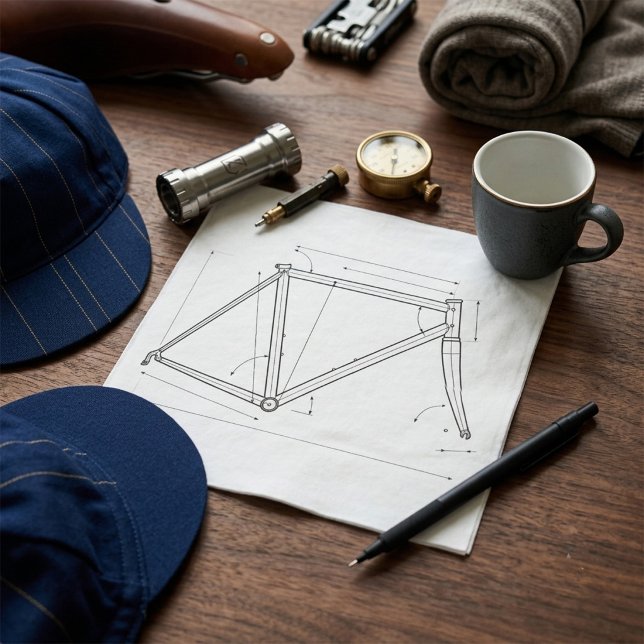 Cykelramsgeometridiagram  pappersservett (Skapare uppladdad)