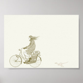 CykelRiding med dosinosaur 7 x 5 Poster