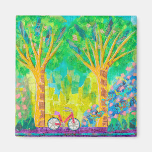 Cykelritt i parkera magnet
