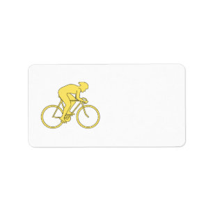 Cykelryttare i Yellow. Adressetikett