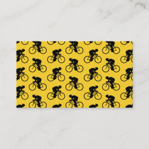Cykelryttaremönster. Gult och Black. Visitkort