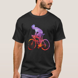 Cykelsilhuett med kvällsröda cyklister t shirt
