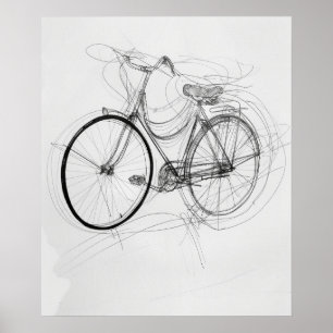 Cykelskiss av modern minimalistisk konst poster