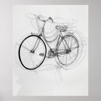 Cykelskiss av modern minimalistisk konst poster