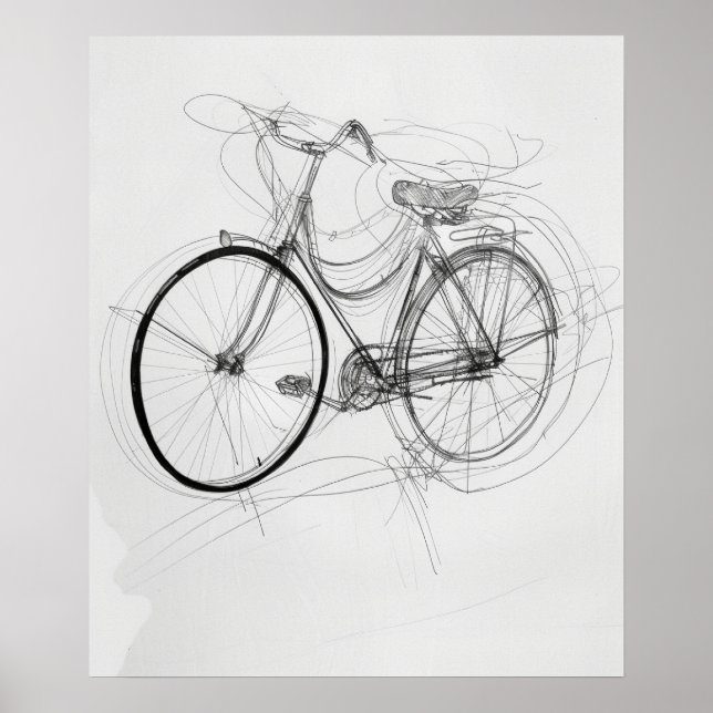 Cykelskiss av modern minimalistisk konst poster (Framsidan)