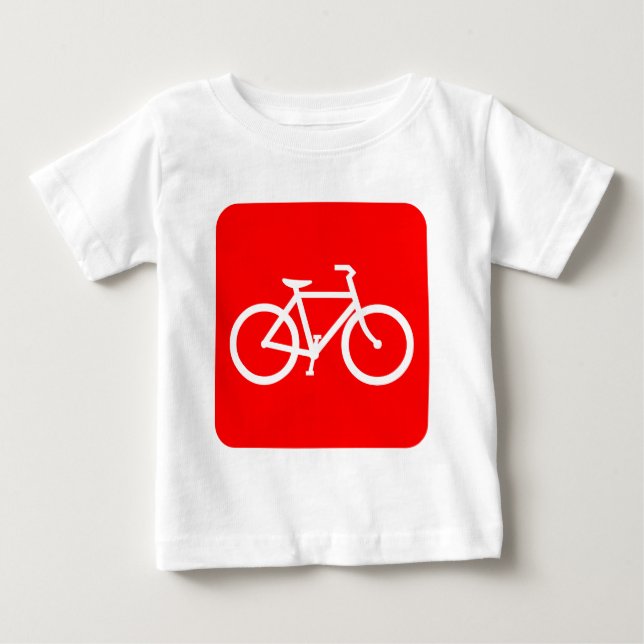 Cykelskylt - Röd Tee Shirt (Framsida)