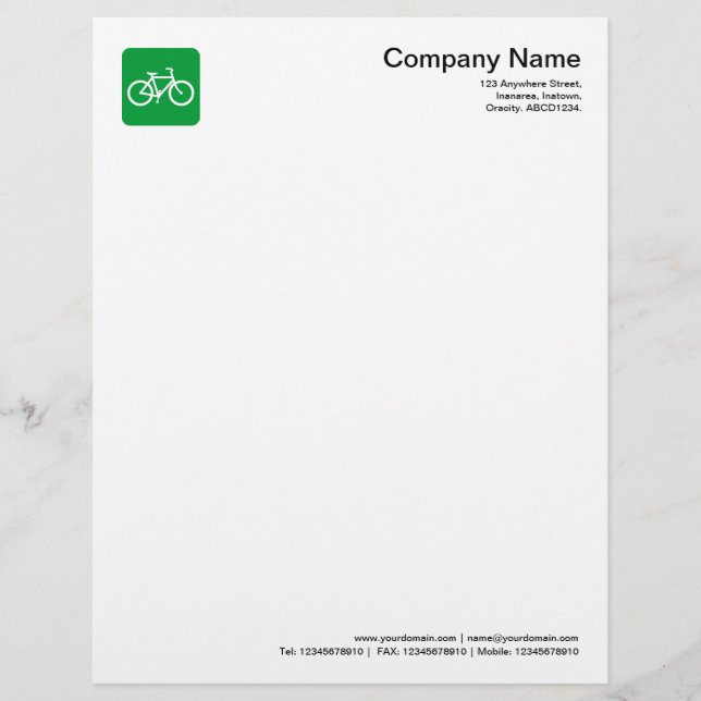 Cykelsymbol - Gräsgrön Brevhuvud (Framsida)