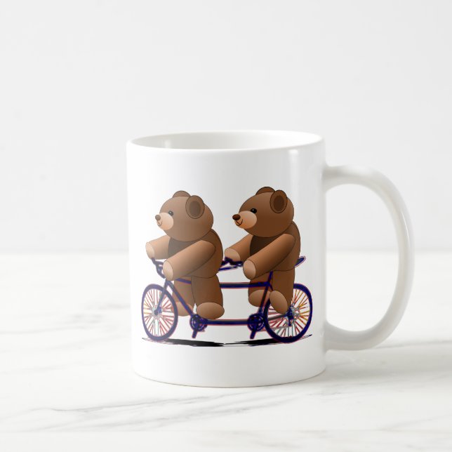 Cykeltandem, Nalle Skriv ut Kaffemugg (Höger)