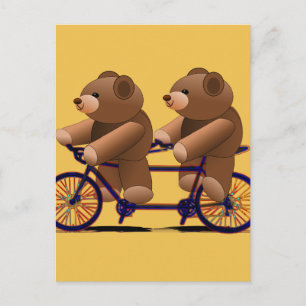 Cykeltandem, Nalle Skriv ut Vykort
