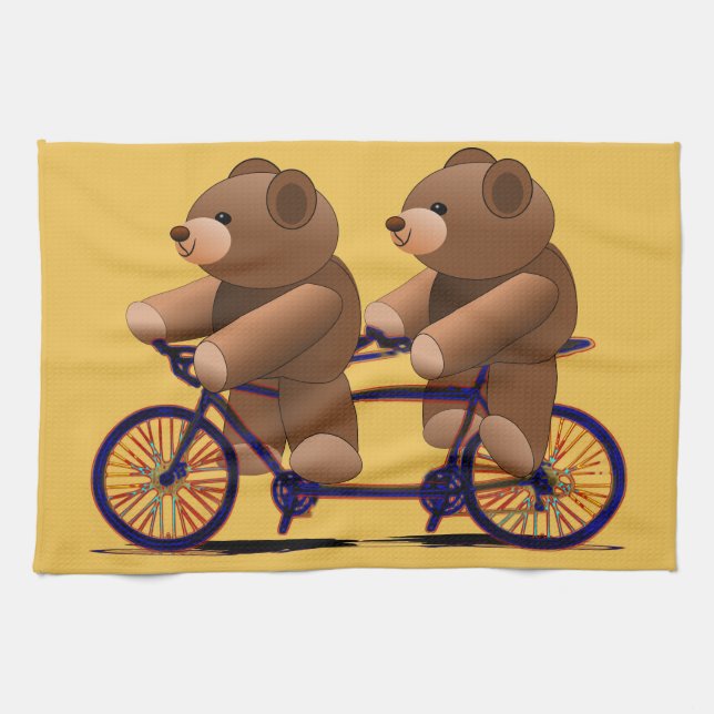 Cykeltandemcykel, nalletryck kökshandduk (Horisontell)