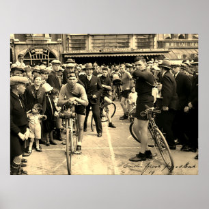 Cykeltävling Paris Roubaix 1900 Färg Redux Poster