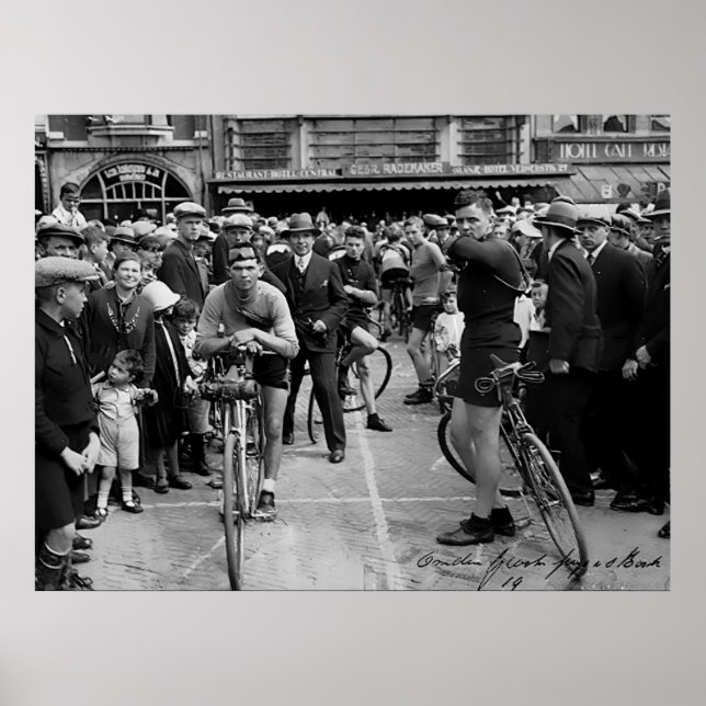 Cykeltävling Paris Roubaix 1900 Färg Redux Poster (Framsidan)