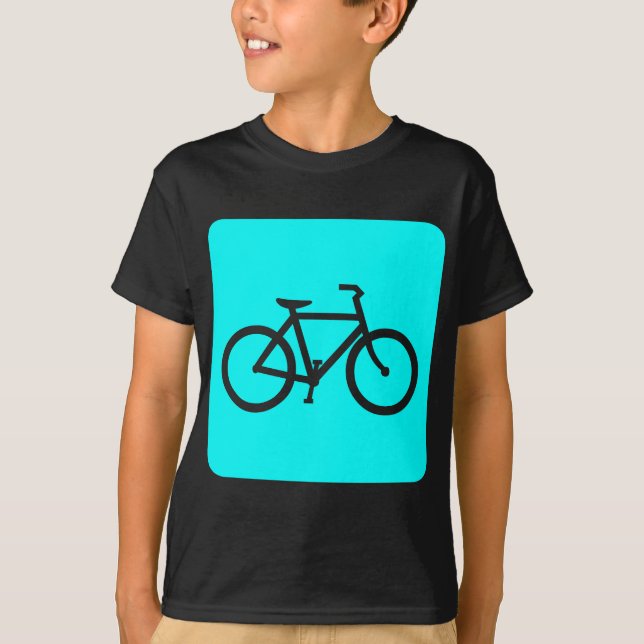 Cykeltecken - cyan t shirt (Framsida)