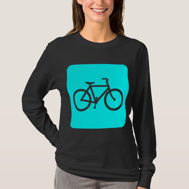 Cykeltecken - cyan t-shirt (Framsida)