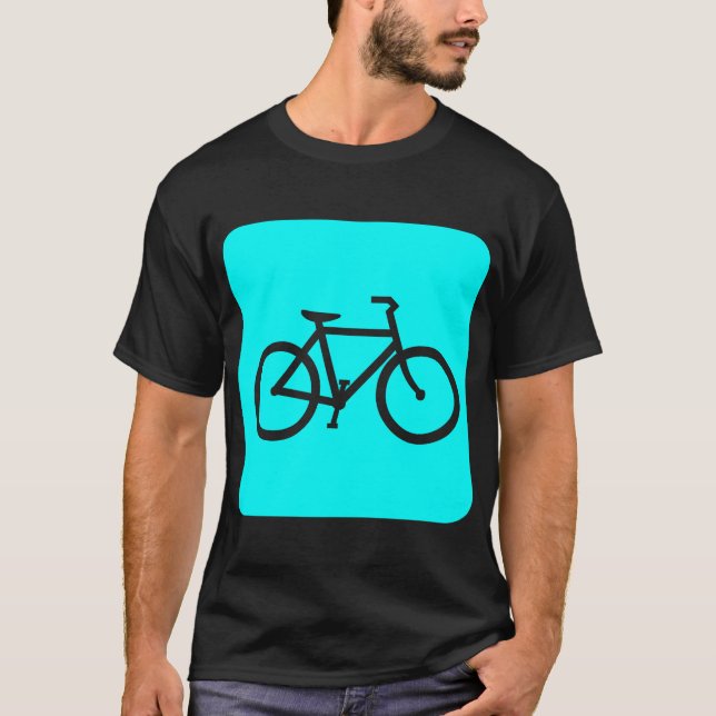 Cykeltecken - cyan t shirt (Framsida)