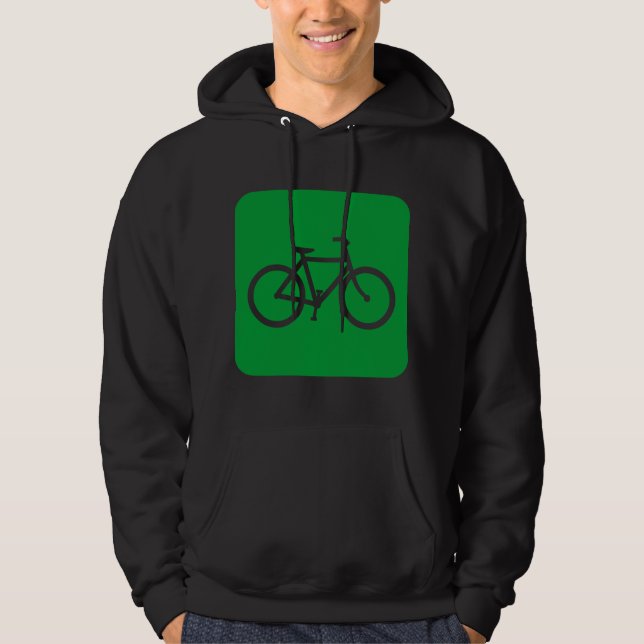 Cykeltecken - Grass-Grönt Sweatshirt Med Luva (Framsida)
