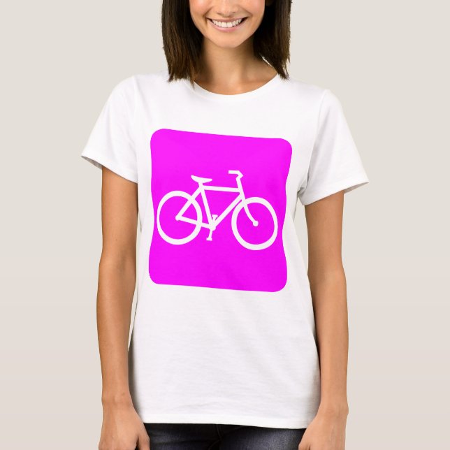 Cykeltecken - Magenta Tee Shirt (Framsida)