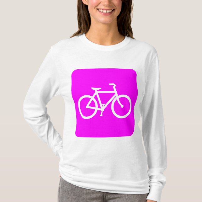 Cykeltecken - Magenta Tee Shirt (Framsida)