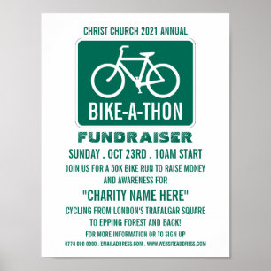 Cykeltecken, välgörenhetsbike-a-thon-händelse poster