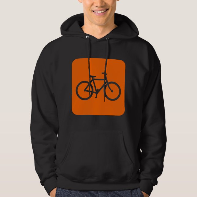 Cykeltecken - vitt hoodie (Framsida)