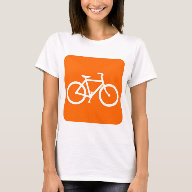Cykeltecken - vitt tee shirt (Framsida)