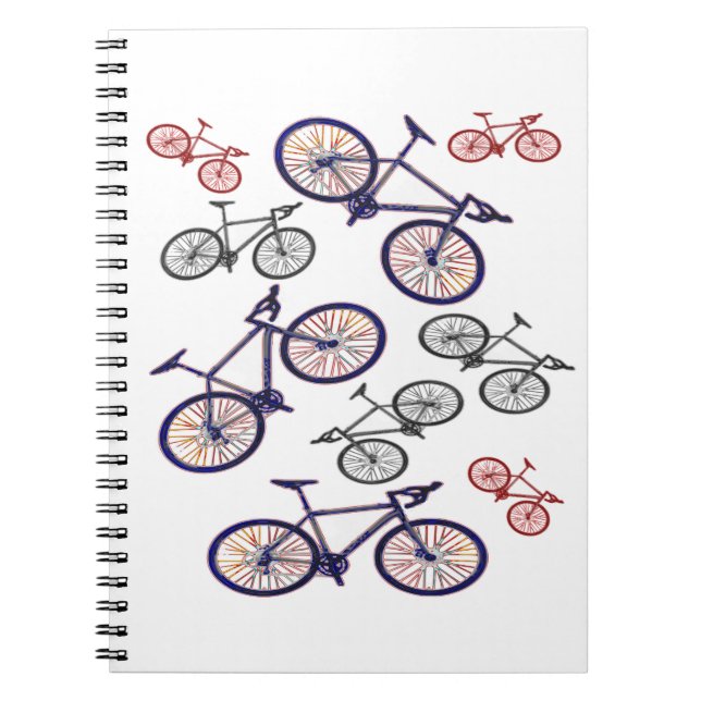 Cykeltryckdesign Anteckningsbok Med Spiral (Framsidan)
